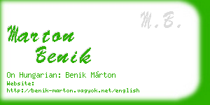 marton benik business card